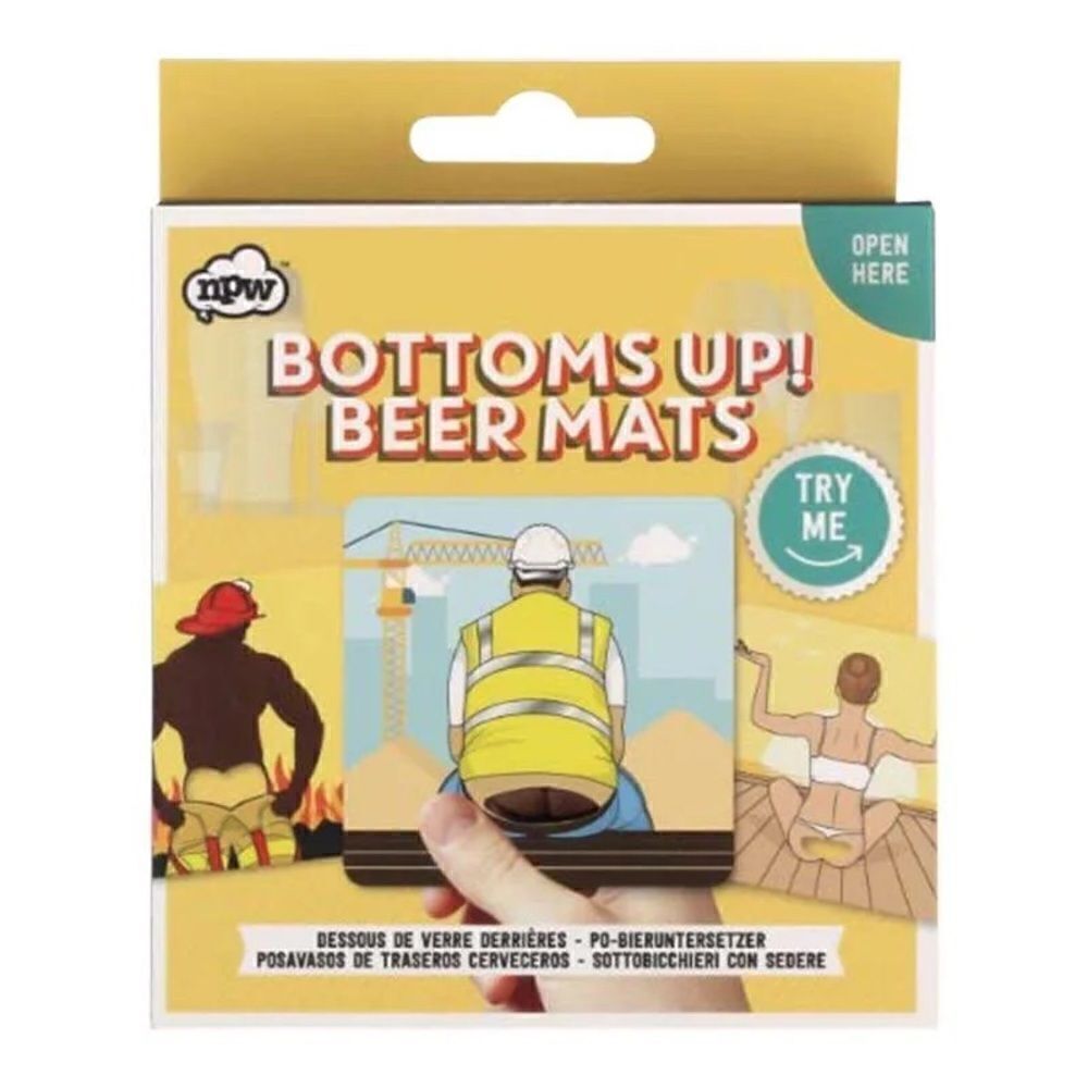 Funny beer coasters gag gift butt crack